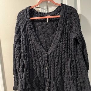 Free people sweater black cardigan